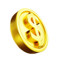 moedas de dinheiro dourado de ilustração 3d png