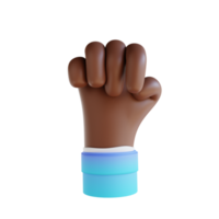 3D-Darstellung Hände geballte Handgesten png