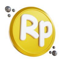 Ilustración 3d moneda rupia de indonesia png