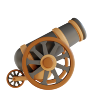 3D illustration cannon suitable for Ramadan png