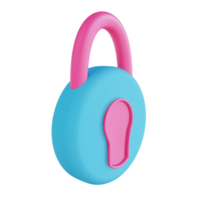 3D illustration security lock png