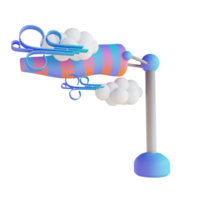 Poche de direction du vent illustration 3d avec nuage png