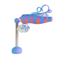 bolsillo de dirección del viento de ilustración 3d con nube png