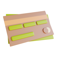 3D illustration credit card png