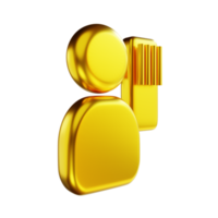 3D illustration golden communication and people png