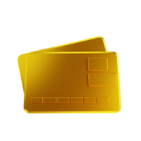 Ilustración 3d tarjeta de crédito dorada png