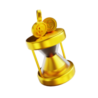 dinheiro de tempo dourado de ilustração 3d png