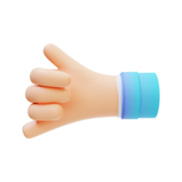 3D illustration call me hand gestures png