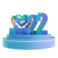 3D illustration Podium Mother Earth Day