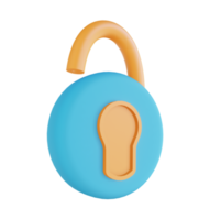 3D illustration security unlock png