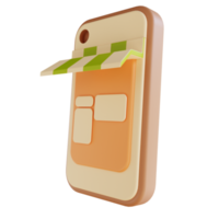 3d illustratie mobiel op te slaan png