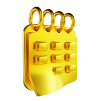 3d illustratie gouden kalender png