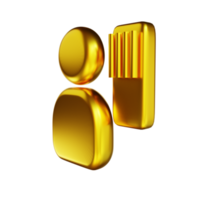 3D illustration golden communication and people png