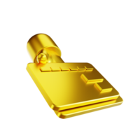 3D-Illustration Goldene Hand und Kreditkarte png