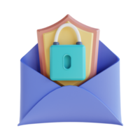 3D illustration security email png