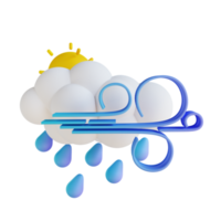 3D-Darstellung Stürmischer Regen am Nachmittag png