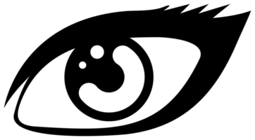 Augenillustration, schwarz-weißes Augensymbol. png