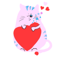 amor gato gato ilustración png