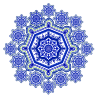 ornamento geométrico azul mandala png