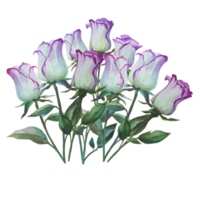 rosas florecientes en un montón ilustración acuarela png