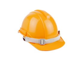 plastica arancia sicurezza casco o costruzione difficile cappello concetto sicurezza progetto di operai come ingegnere, isolato su bianca sfondo png