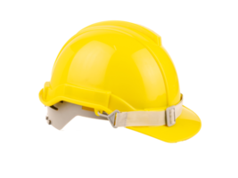 plast gul säkerhet hjälm eller konstruktion hård hatt begrepp säkerhet projekt av arbetare som ingenjör, isolerad på vit bakgrund png