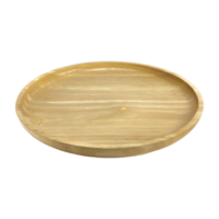 placa de madera circular sobre fondo blanco