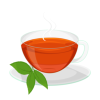 une tasse de thé avec des feuilles de thé png