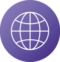 Globe Gradient Icon Button png