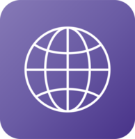 Globe Gradient Icon Button png
