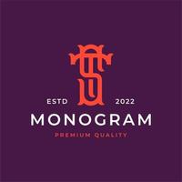 Monogram Initial Letter ST TS Logo Design. Business Initial Icon Vector