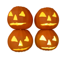 bougie de concept d'halloween qui brille à l'intérieur de la citrouille, illustration 3d du personnage de citrouille d'halloween png