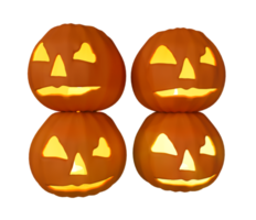 Halloween concept candle glowing inside of pumpkin, 3d illustration of Halloween pumpkin character png