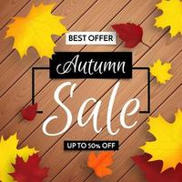 Autumn sale banner. Fall design background. vector