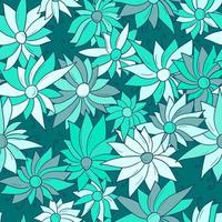 Floral seamless pattern with leaves, flowers and berries. vector