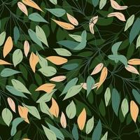 Seamless botanical pattern with leaves vector