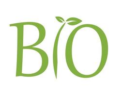 Bio logo with leaves green , organic - vector