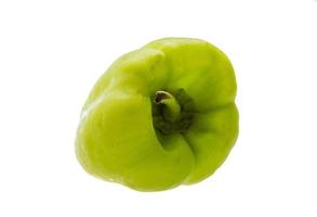 Green bell pepper on white background photo