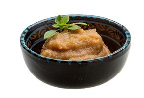 Pollock roe in a bowl on white background photo