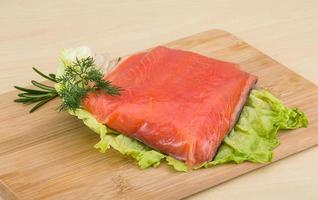 Salted salmon fillet photo