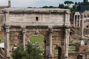 Building ruins and ancient columns  in Rome, Italy photo