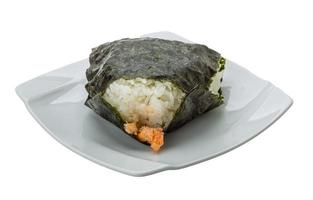 Japan rice ball with salmon photo