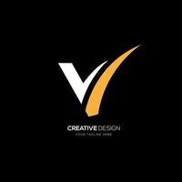Elegant letter design V branding logo vector