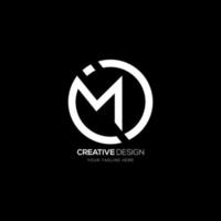 M I creative letter circle shape monogram logo vector