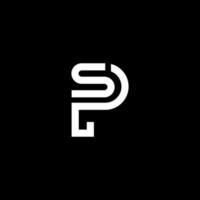 Creative S p or P s letter monogram logo vector