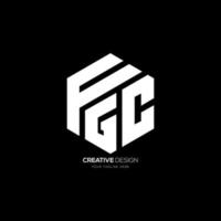Hexagon shape creative letter F G C creative monogram logo vector