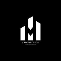 Modern letter M real estate abstract logo vector