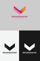 V letter logo icon for business and company vector