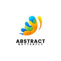 diseño de logotipo colorido mariposa abstracta vector