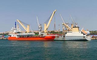 Cargo Ships in port photo